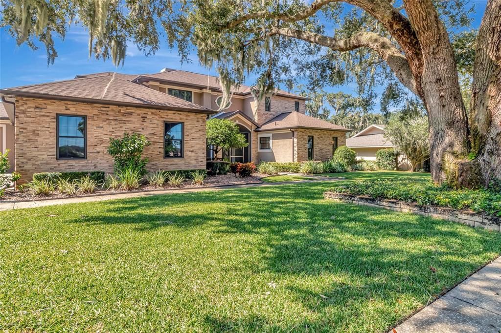 Backyard, Exterior, Facade, Brick Facade, Mediterranean
