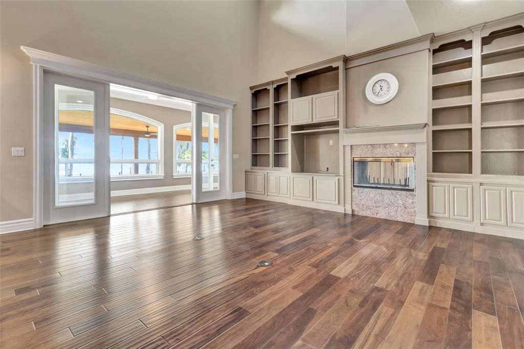 Empty room, Fireplace, Interior, Wood Texture Flooring