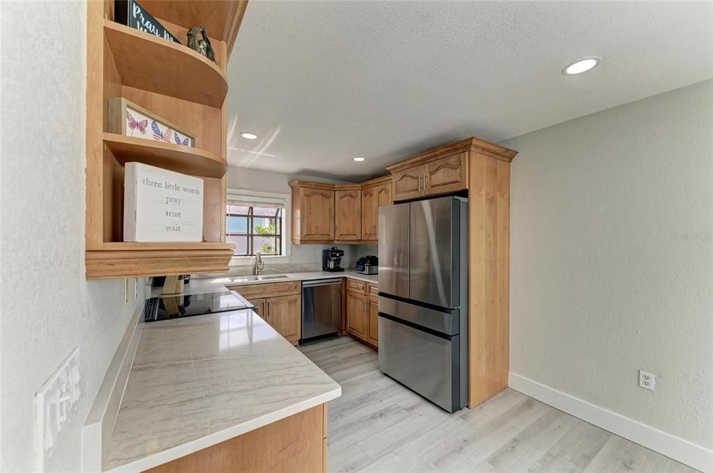 Interior, Kitchen, Recessed Lighting, Wood Texture Flooring