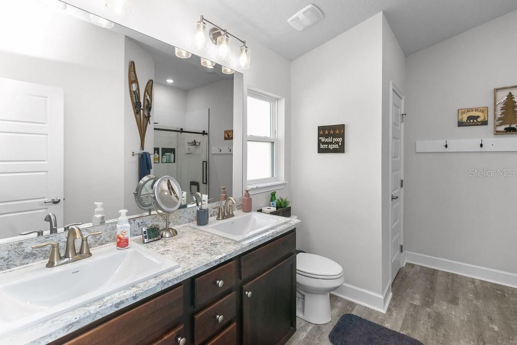 Bathroom, Dual Sink Vanities, Interior, Wood Texture Flooring