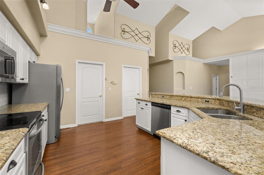 Interior, Kitchen, Wood Texture Flooring