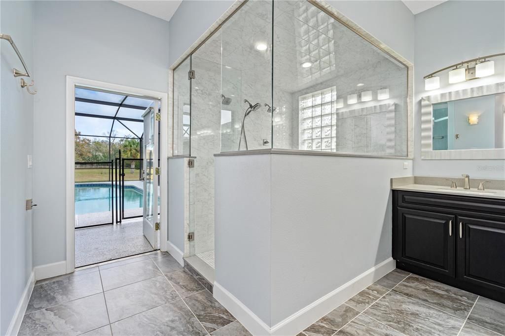 Bathroom, Glass Ceilings, Glass Shower, Interior, Recessed Lighting
