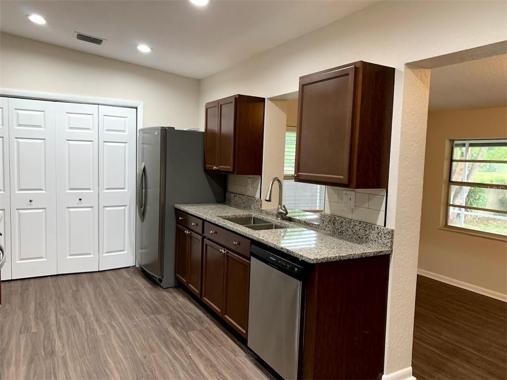 Interior, Kitchen, Recessed Lighting, Wood Texture Flooring
