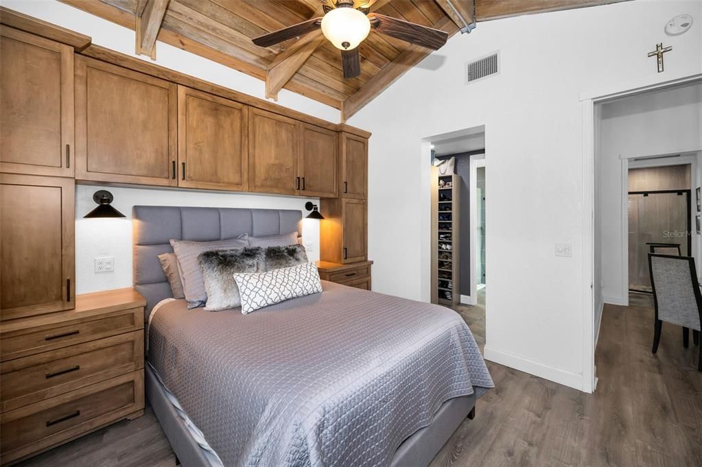 Bedroom, Interior, Wooden Ceilings, Wood Texture Flooring