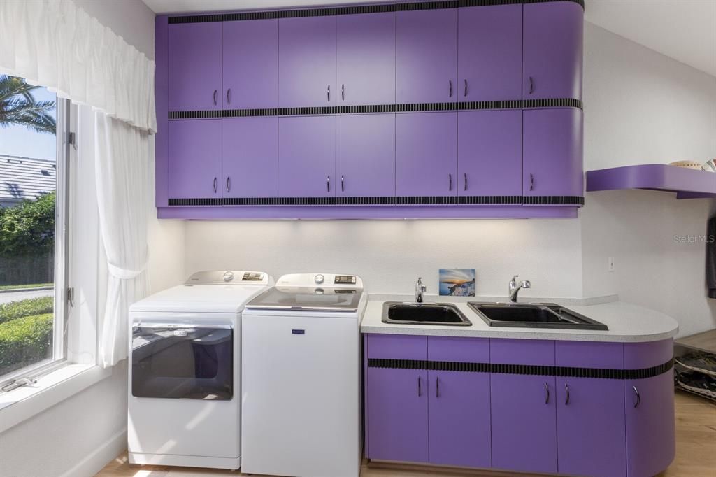 Interior, Washer, Wood Texture Flooring