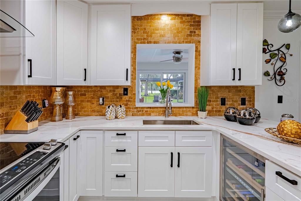 Interior, Kitchen, Stainless Steel Appliances, Stone Walls