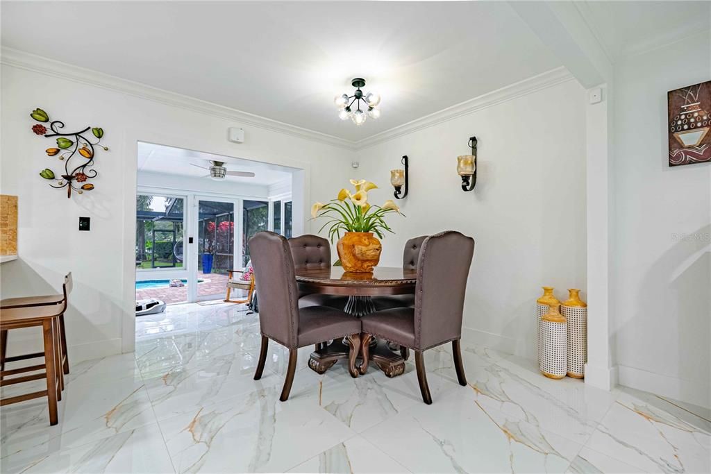 Dining room, Interior, Marble