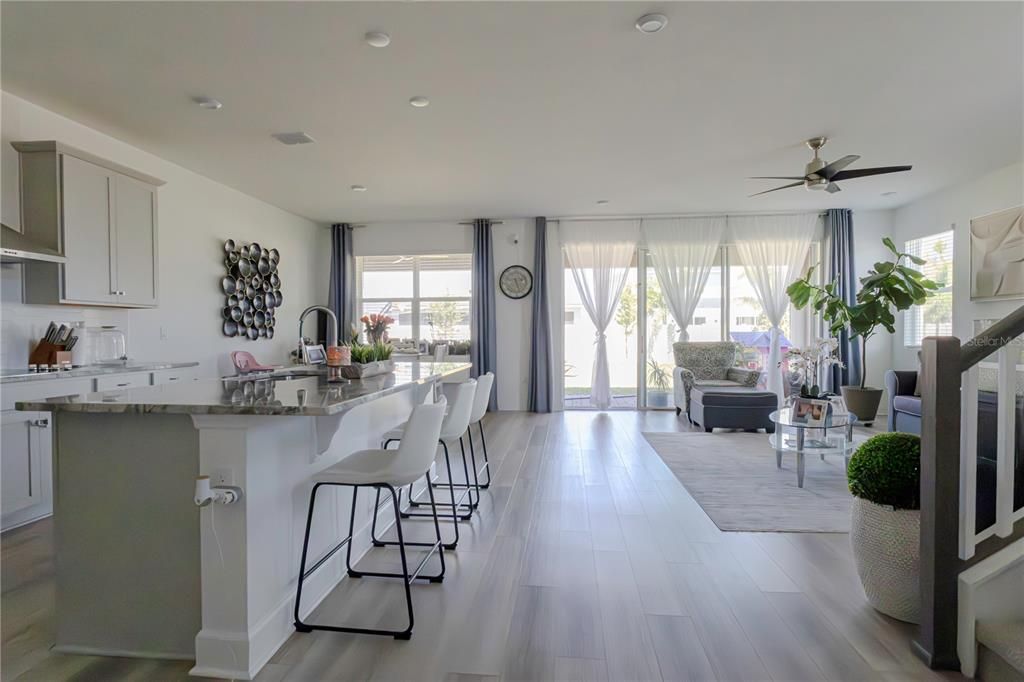 Interior, Kitchen, Recessed Lighting, Wood Texture Flooring