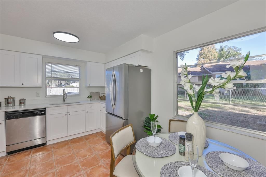 Dining room, Interior, Kitchen, Recessed Lighting, Stainless Steel Appliances