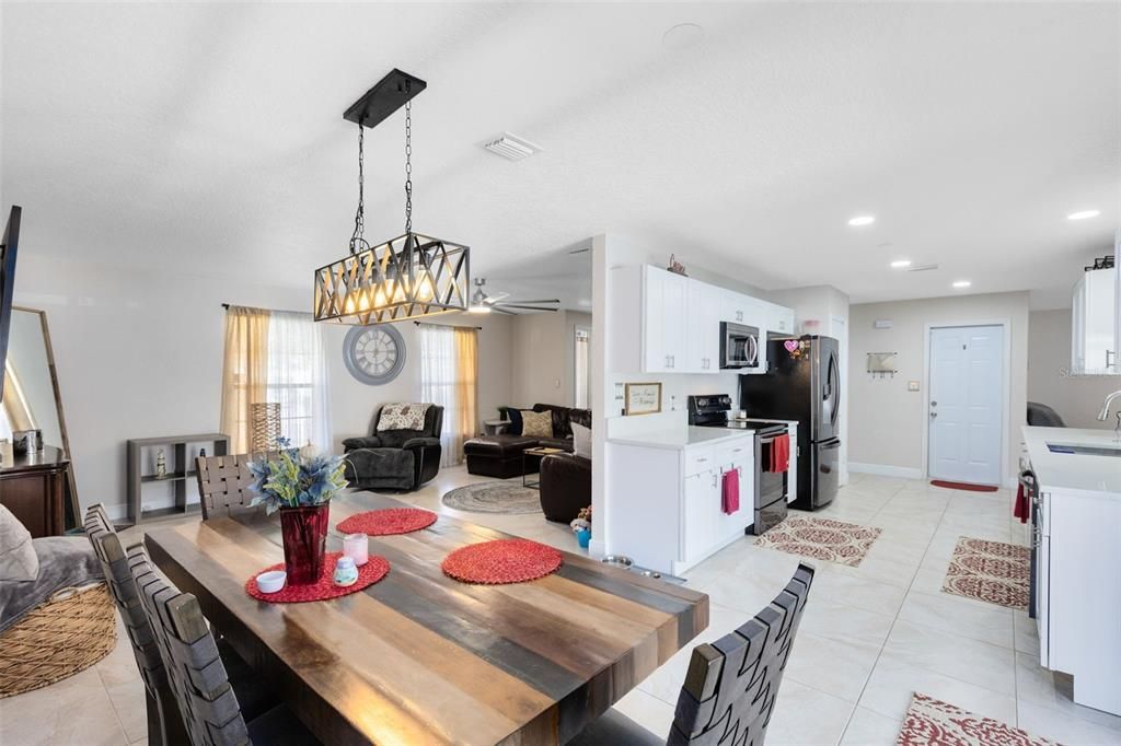 Dining room, Interior, Kitchen, Living room, Pendant Lights, Recessed Lighting