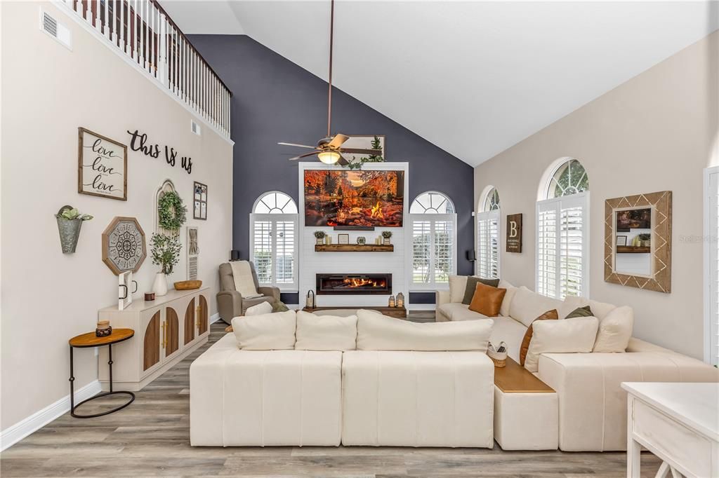 Fireplace, Interior, Living room, Wood Texture Flooring