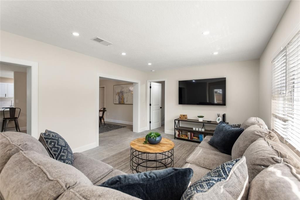 Interior, Living room, Recessed Lighting