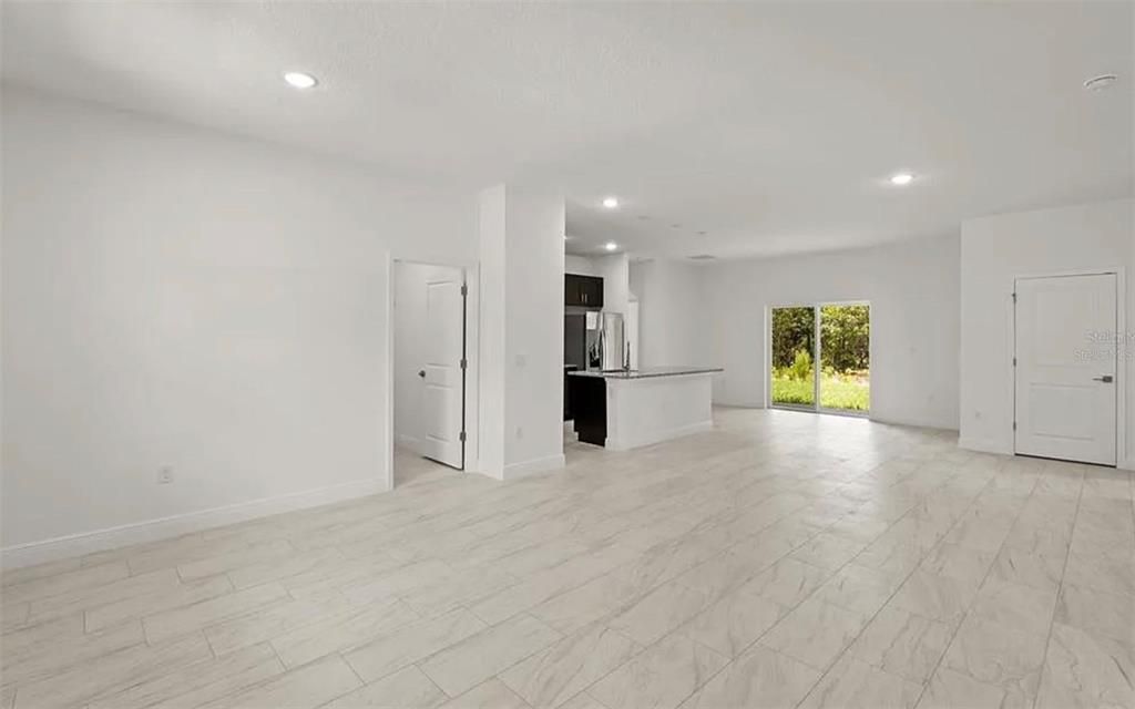 Empty room, Interior, Kitchen, Marble, Recessed Lighting