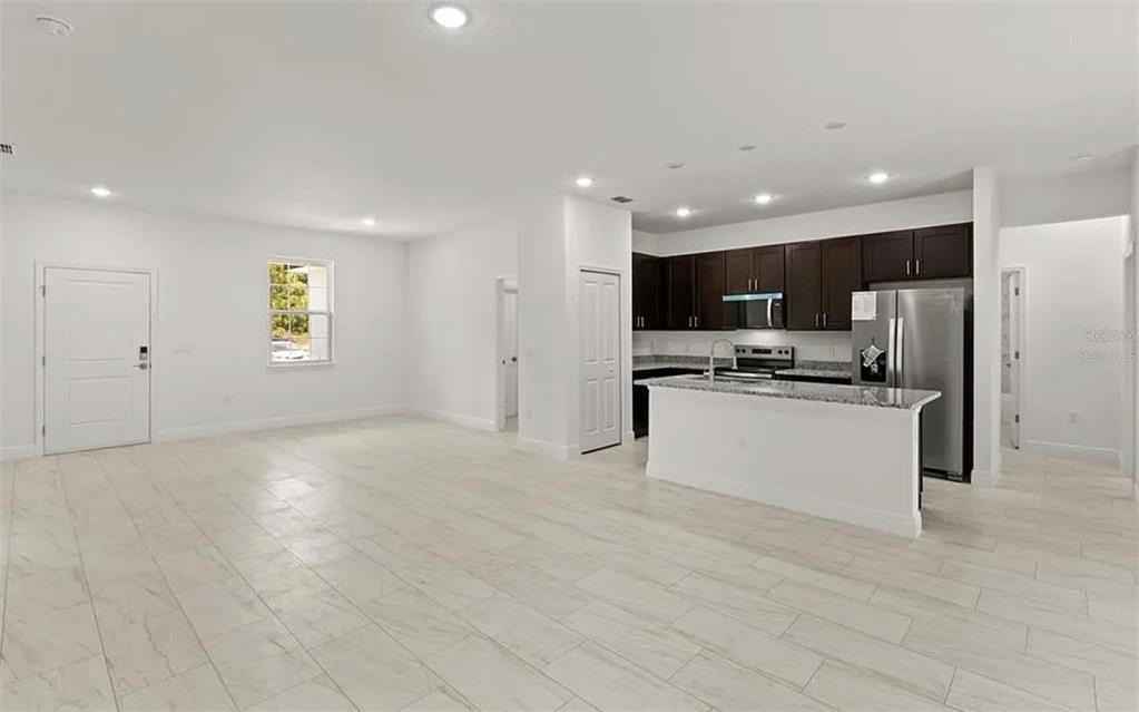 Interior, Kitchen, Marble, Recessed Lighting, Stainless Steel Appliances
