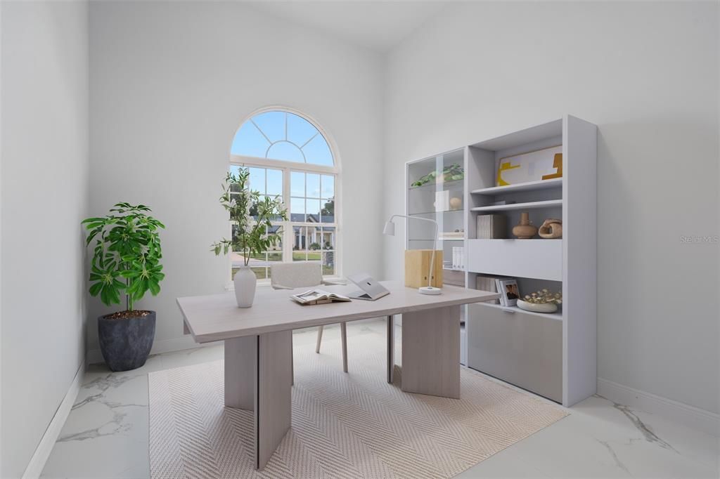 Home Office, Interior, Marble