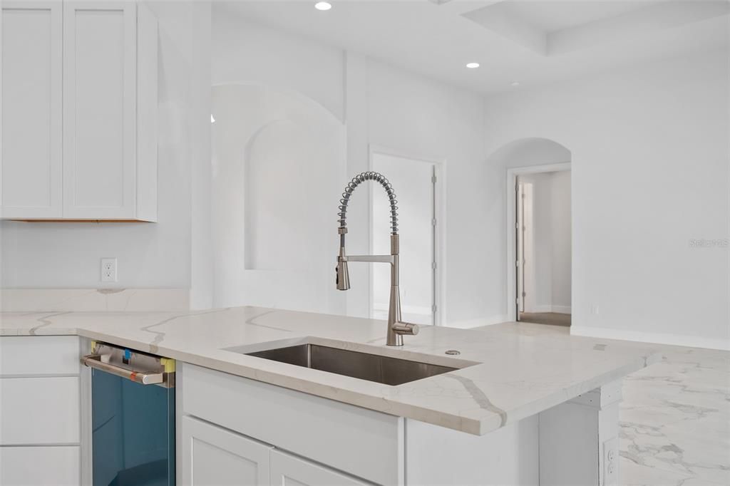 Interior, Kitchen, Marble, Recessed Lighting