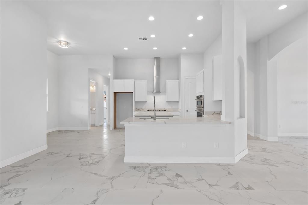 Interior, Kitchen, Marble, Recessed Lighting