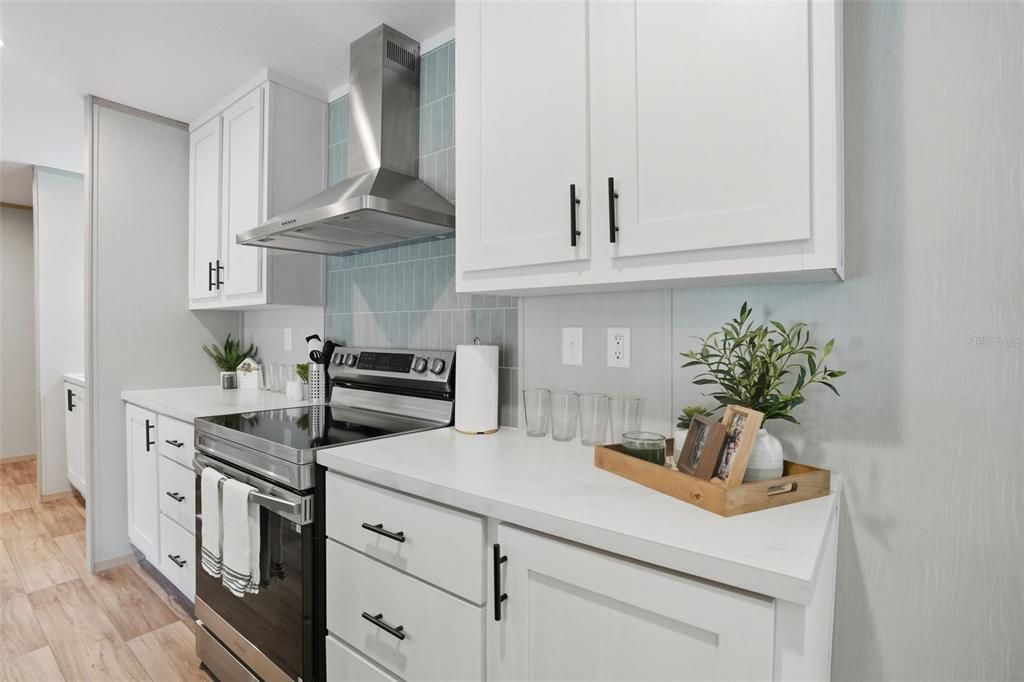 Interior, Kitchen, Stainless Steel Appliances, Wood Texture Flooring