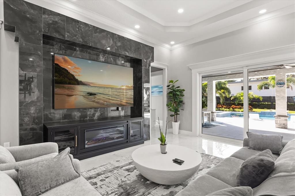 Interior, Living room, Recessed Lighting