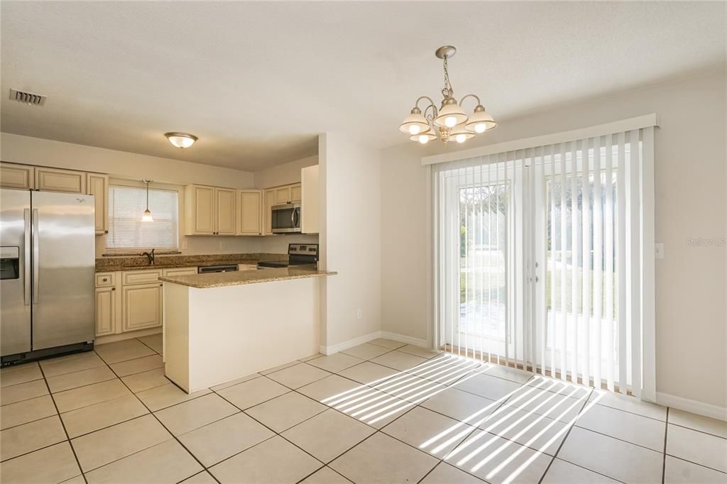 Chandelier, Interior, Kitchen, Pendant Lights, Stainless Steel Appliances