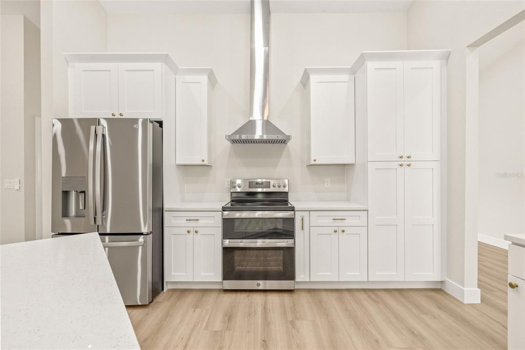 Interior, Kitchen, Stainless Steel Appliances, Wood Texture Flooring
