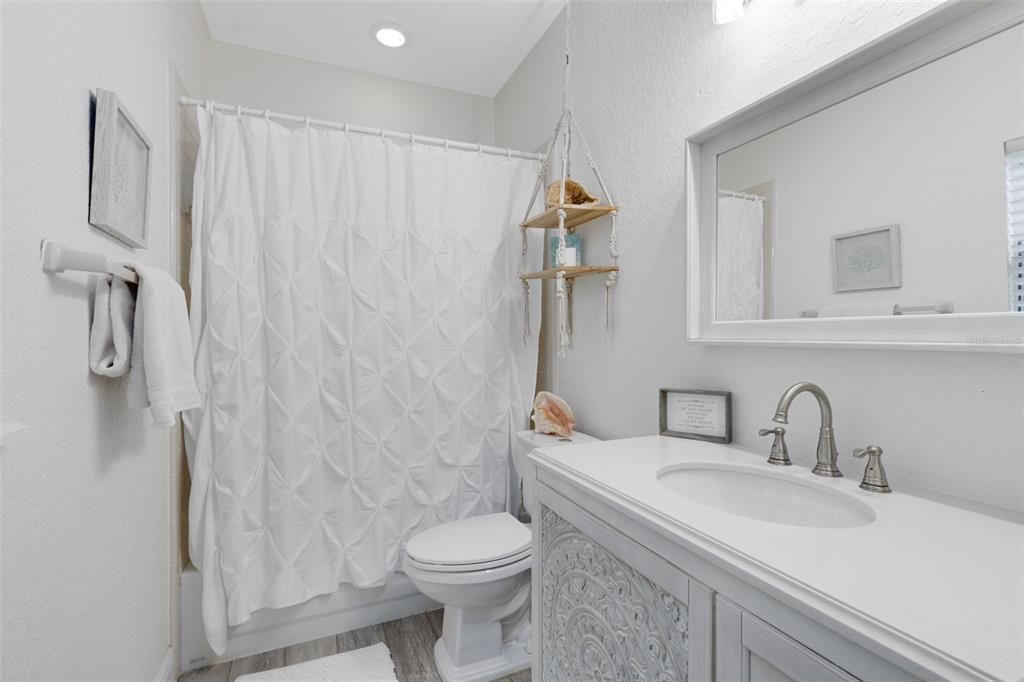 Bathroom, Interior, Recessed Lighting, Wood Texture Flooring