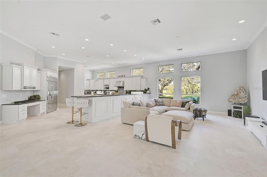 Interior, Kitchen, Living room, Recessed Lighting