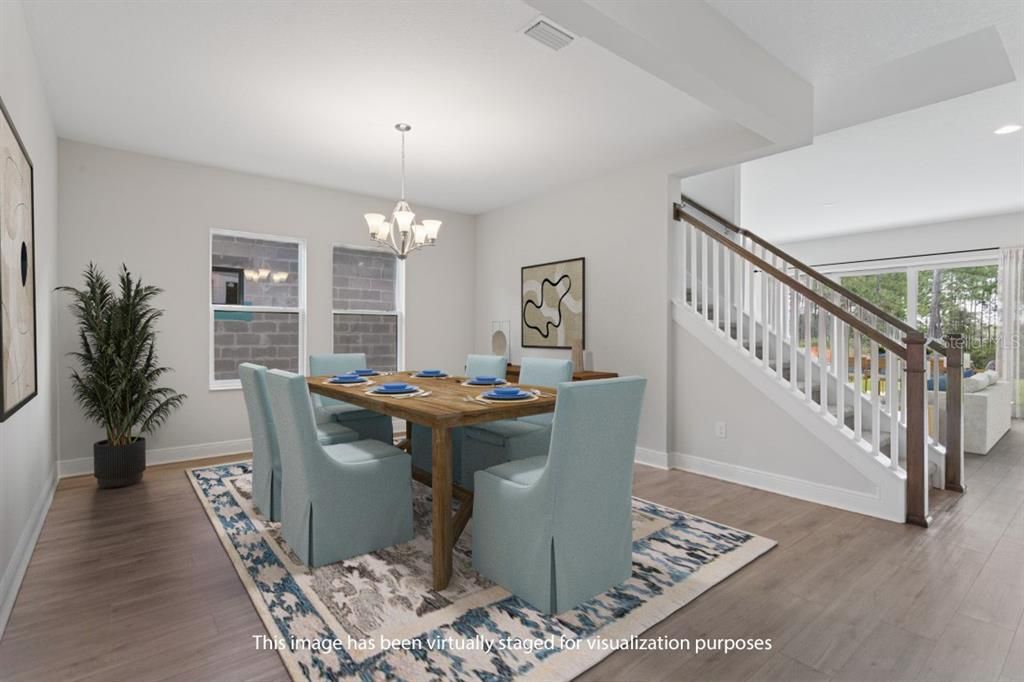 Chandelier, Dining room, Interior, Recessed Lighting, Wood Texture Flooring