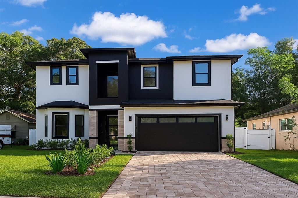 Attached, Exterior, Facade, Modern