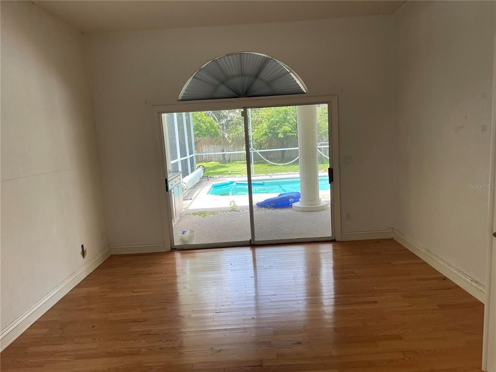 Empty room, Interior, Pool, Wood Texture Flooring