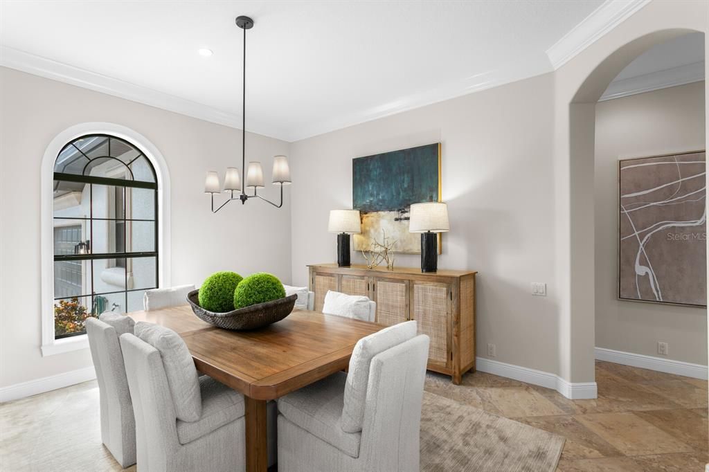 Chandelier, Dining room, Interior, Recessed Lighting
