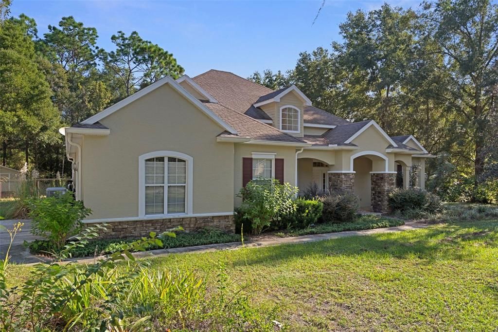 Backyard, Exterior, Facade, Brick Traditional