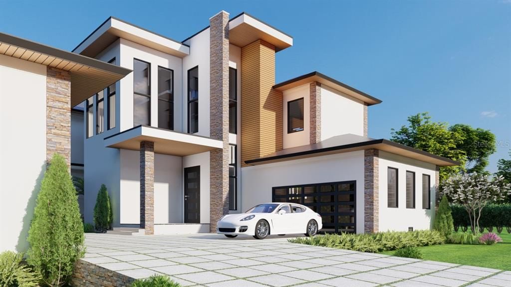 Attached, Exterior, Facade, Modern