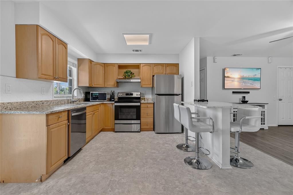 Interior, Kitchen, Stainless Steel Appliances, Wood Texture Flooring