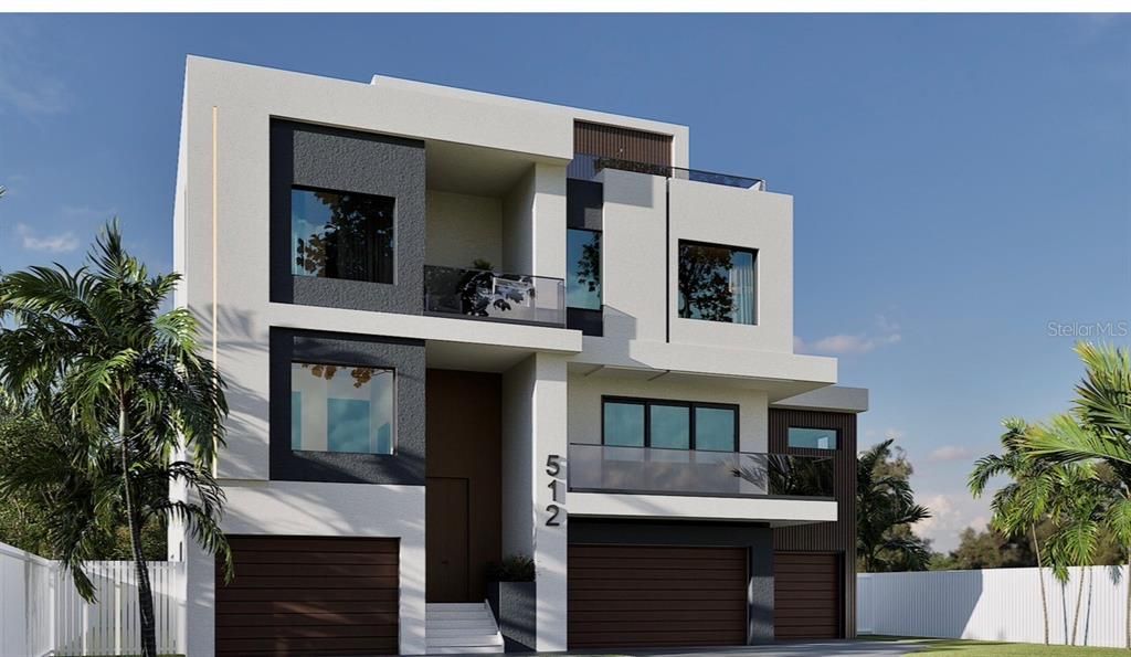 Attached, Exterior, Facade, Modern