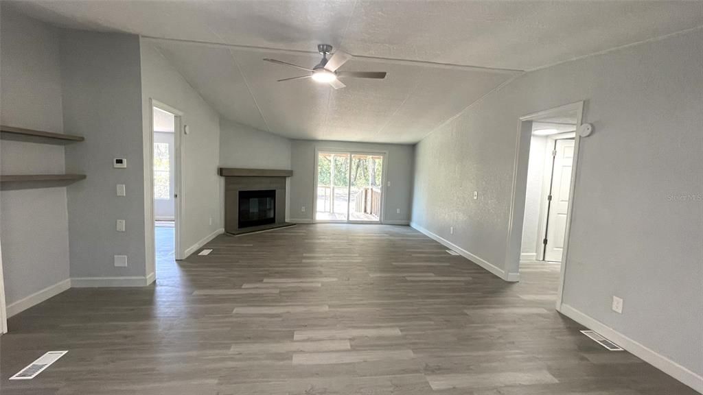 Empty room, Fireplace, Interior, Wood Texture Flooring