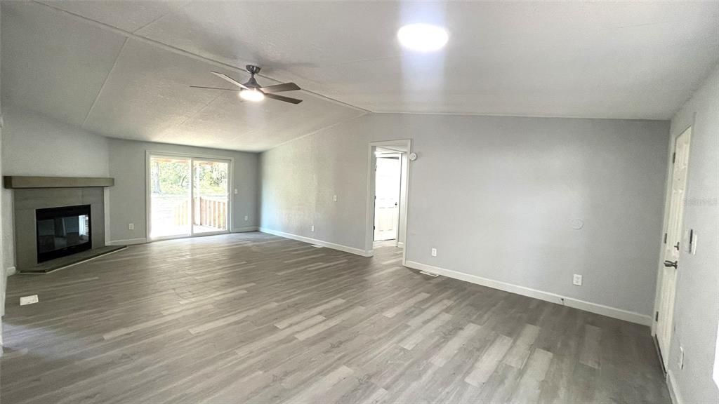 Empty room, Fireplace, Interior, Wood Texture Flooring