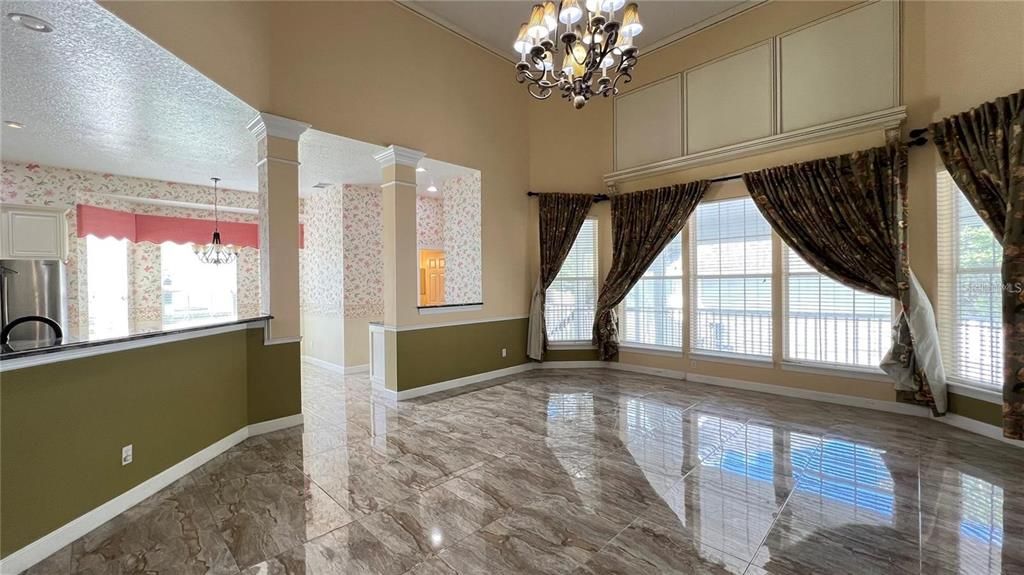 Chandelier, Empty room, Interior