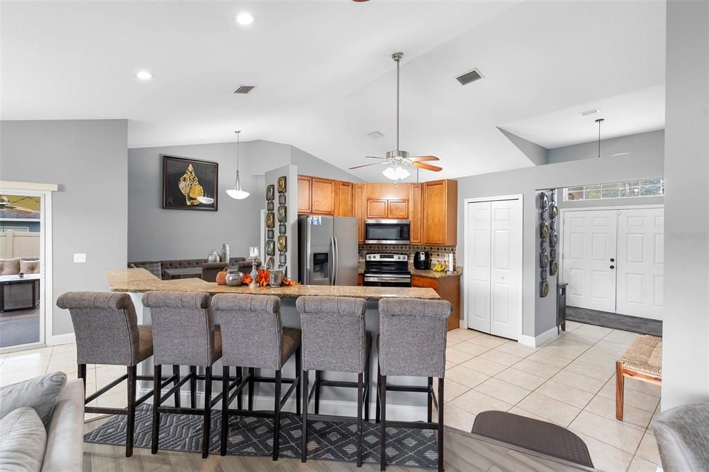 Interior, Kitchen, Pendant Lights, Recessed Lighting, Stainless Steel Appliances