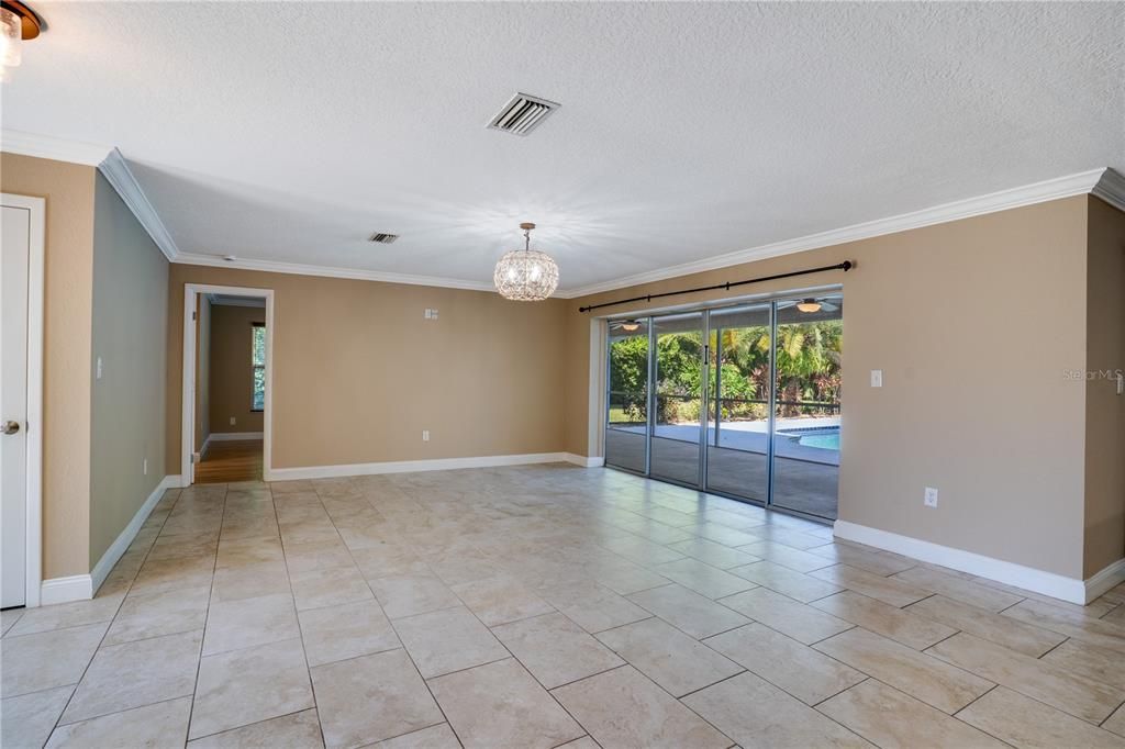 Chandelier, Empty room, Interior