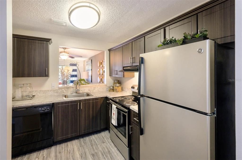 Interior, Kitchen, Wood Texture Flooring