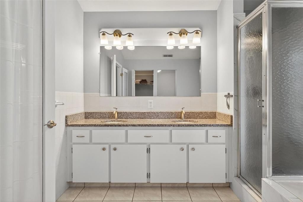 Bathroom, Dual Sink Vanities, Glass Shower, Interior