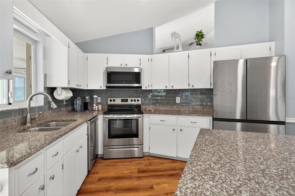 Interior, Kitchen, Stainless Steel Appliances, Wood Texture Flooring