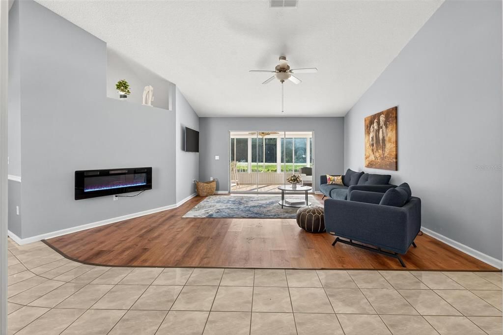Fireplace, Interior, Living room, Wood Texture Flooring