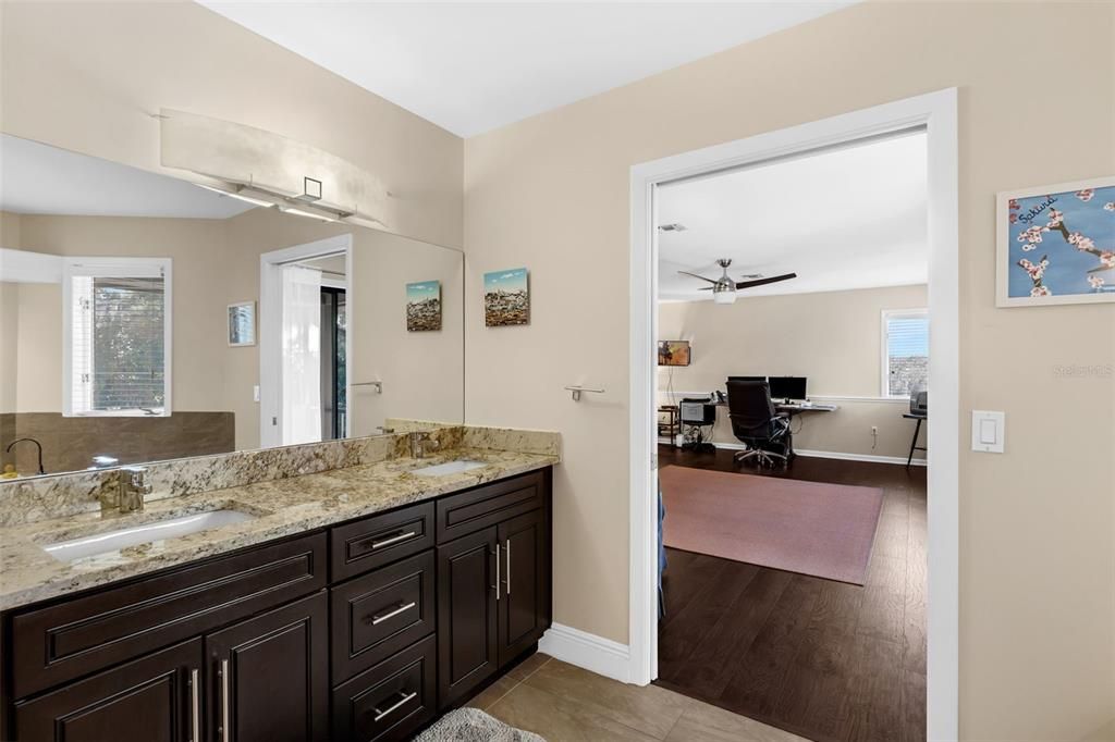 Bathroom, Dual Sink Vanities, Interior, Wood Texture Flooring