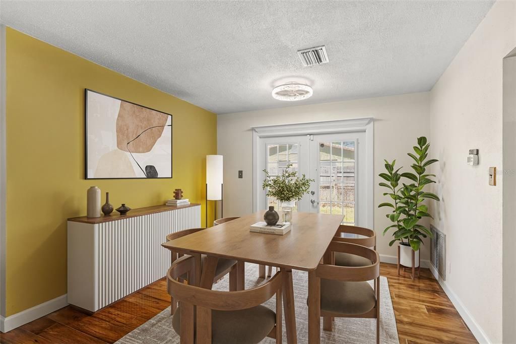 Dining room, Interior, Wood Texture Flooring
