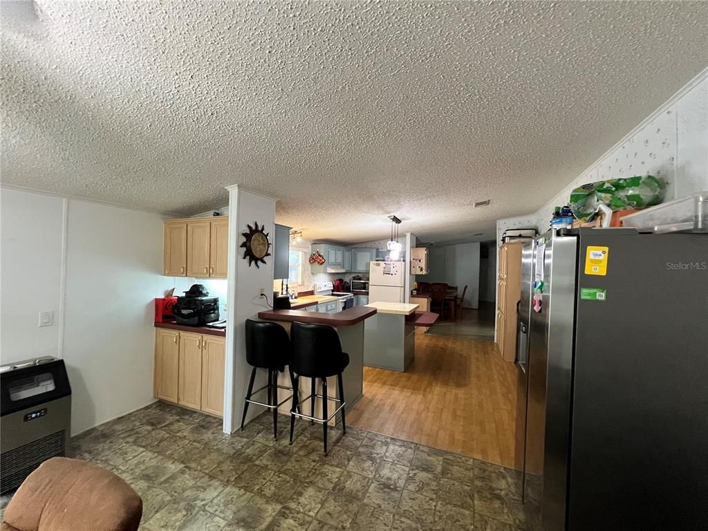 Interior, Kitchen, Pendant Lights, Wood Texture Flooring