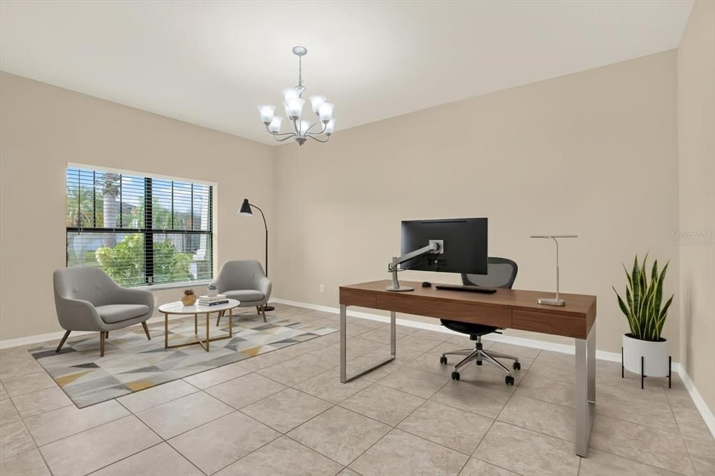 Chandelier, Home Office, Interior