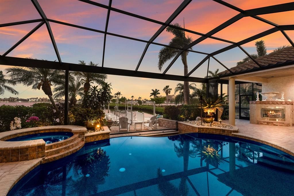 Fireplace, Glass Ceilings, Interior, Pool, Sun Room, Water