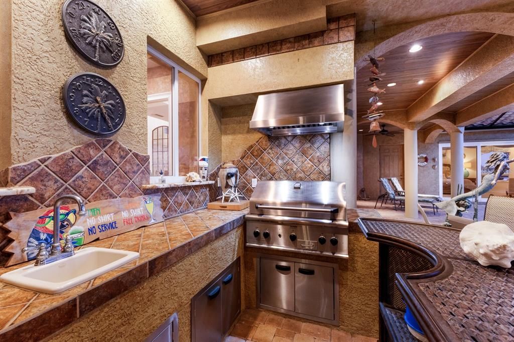 Interior, Kitchen, Recessed Lighting, Stainless Steel Appliances, Tile Countertops, Wooden Ceilings